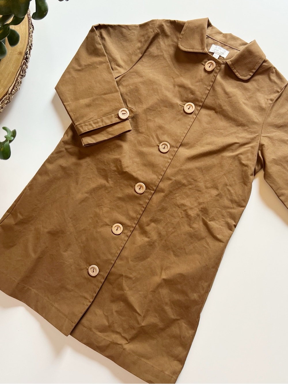 The Simple Folk Organic Trench Coat | Camel | 4-5